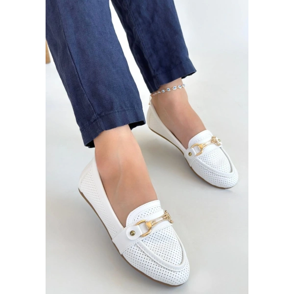 Rain Beyaz Cilt Babet Ayakkabı