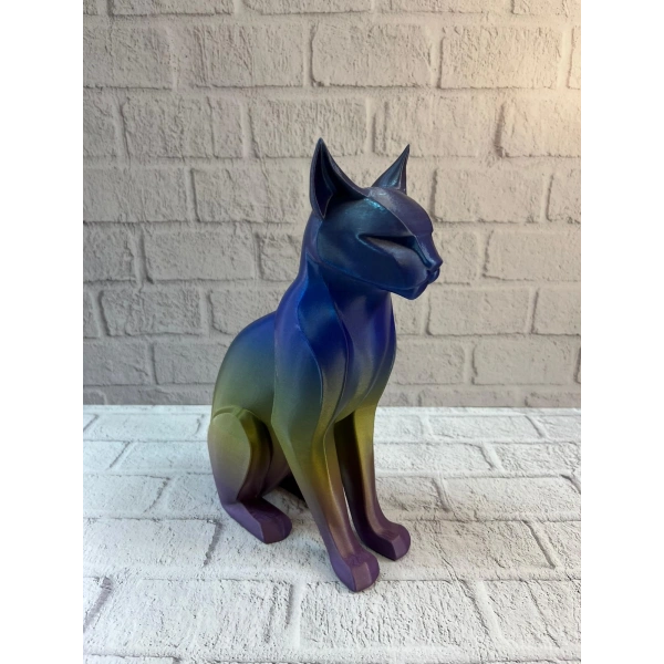 Rainbow Renkli Kedi Biblosu Dekoratif Masa ve Raf Süsü