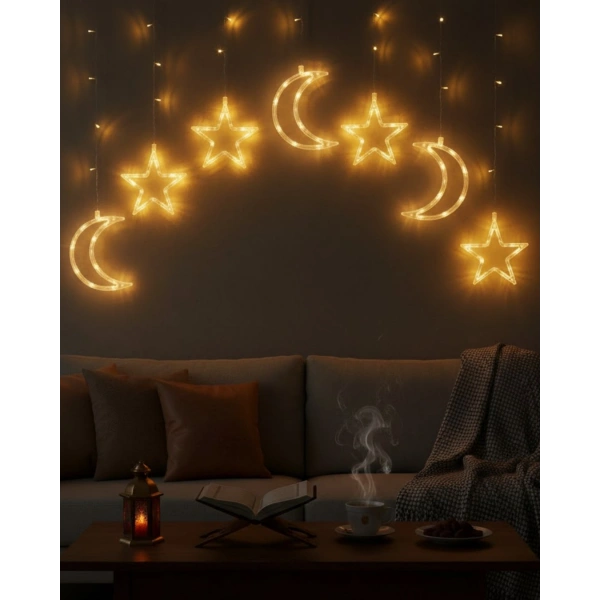 Ramazan İçin Büyük Boy Işıklı Ay Yıldız Led