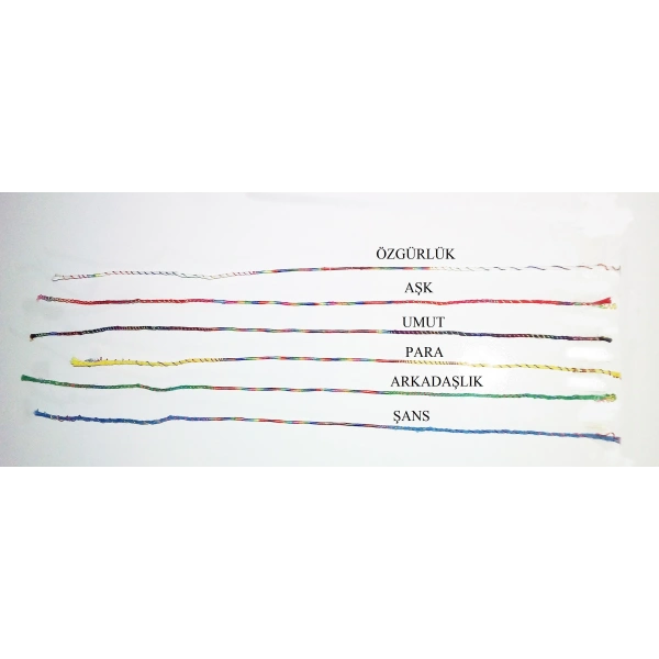 Renkli Şans Bileklikleri - 1 Kartela - ( 65 Adet )