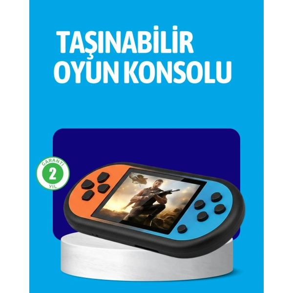 Retro 520 Oyunlu Taşınabilir Konsol HD Ekran USB Şarjlı