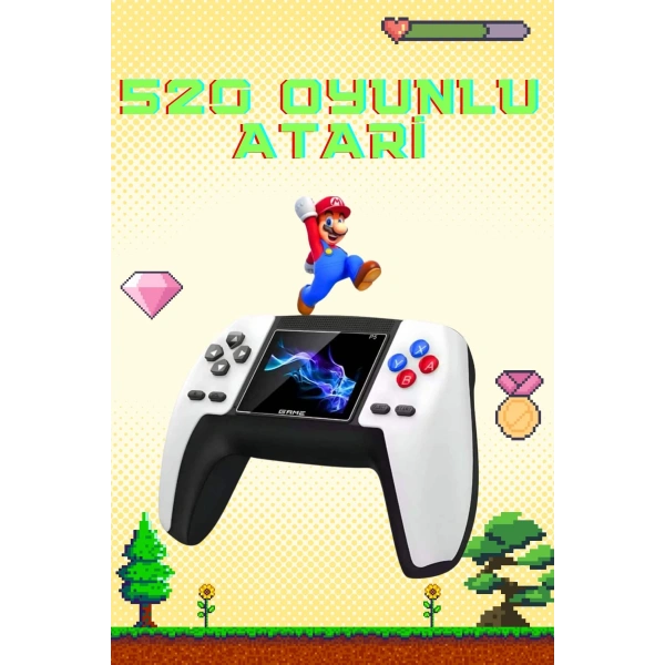 Retro Konsol P5 Uyumlu Taşınabilir 520 Oyunlu Kablosuz Game Stick