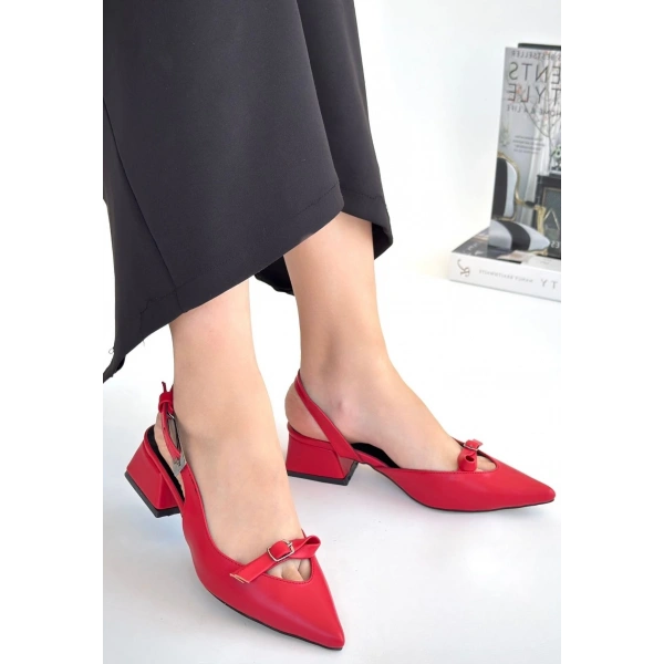 Rewat Kırmızı Cilt Topuklu Ayakkabı