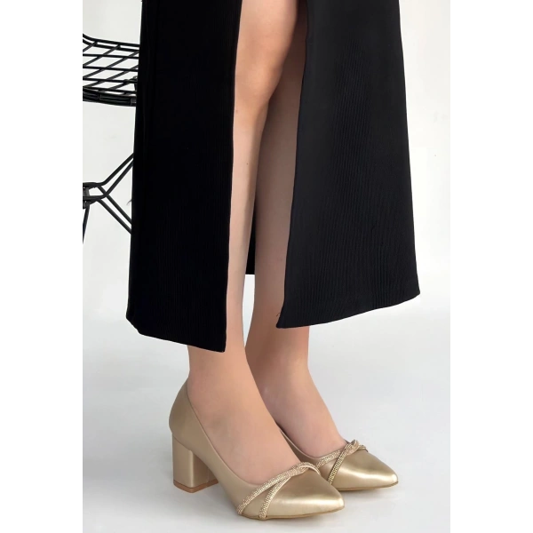 Rewin Gold Cilt Topuklu Ayakkabı