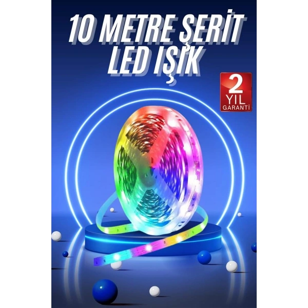 RGB Neon Şerit Led Lamba 10 Metre İç Mekan Tasarımına Uygun