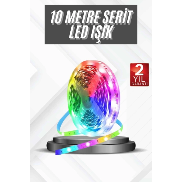 RGB Şerit Led 10 Metre Led Işık Kumanda ile Kontrol RGB