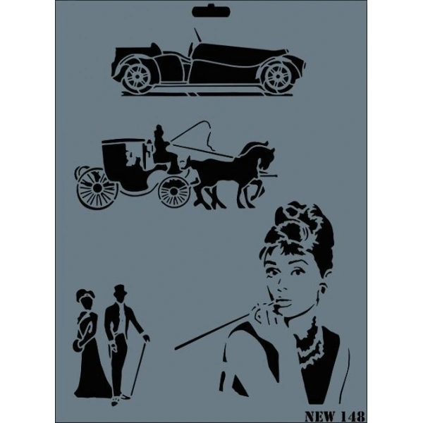 Rich New Seri N-148 Stencil 35x25 cm