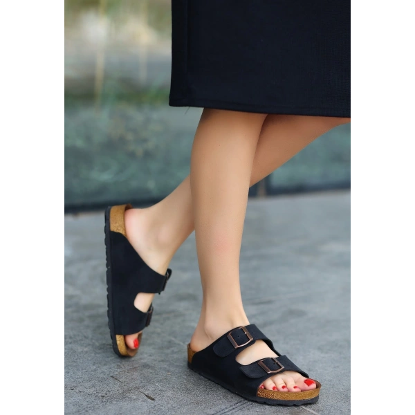 Rıno Siyah  Nubuk Terlik