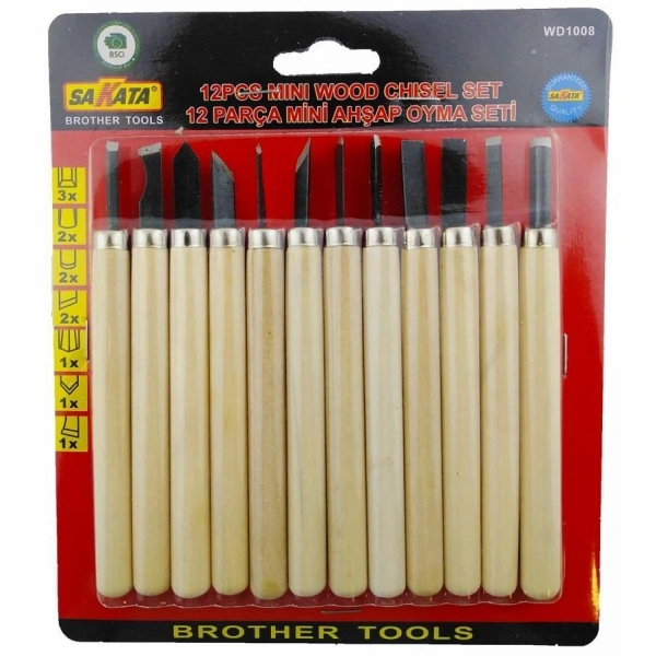 Sakata WD 1008 Ahşap Oyma Seti 12 Parça