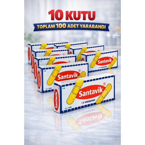 Santavik İlk Yardım Bandı Yara Bandı 10lu 10 Paket