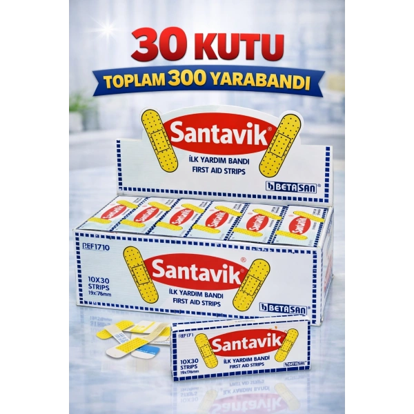 Santavik İlk Yardım Bandı Yara Bandı 10lu 30 Paket