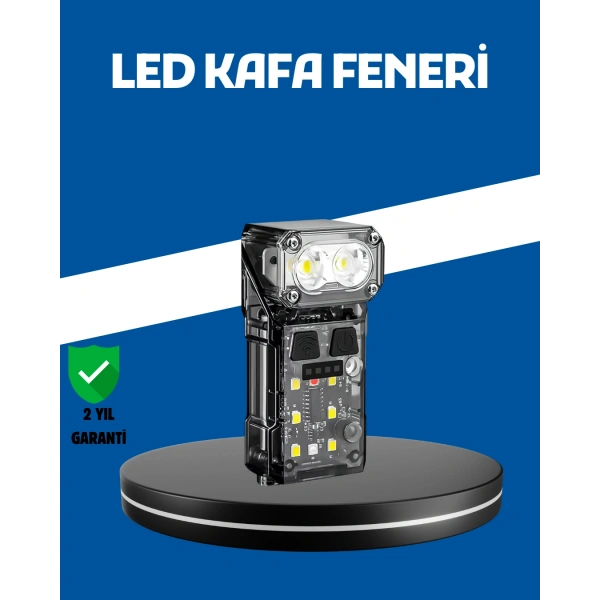 Şarjlı LED Kafa Lambası Manyetik Klipsli El Sensörlü Çok Fonksiyonlu