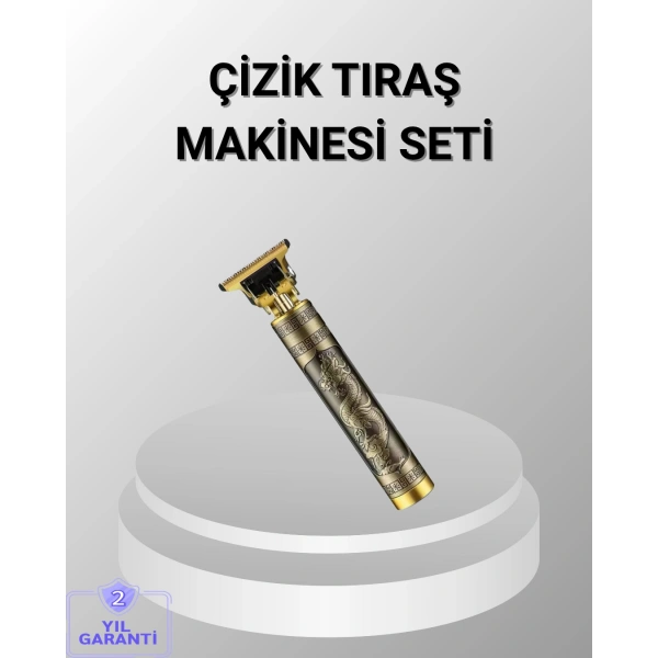 Şarjlı T Bıçaklı Saç ve Sakal Tıraş Makinesi – 3 Başlıklı, Güçlü Motorlu, 2 Saat Kullanım