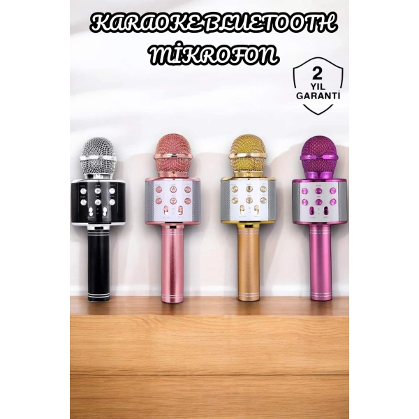 Şarjlı ve Uzun Pil Ömürlü Karaoke Mikrofon USB Bellek Destekli, Profesyonel Ses