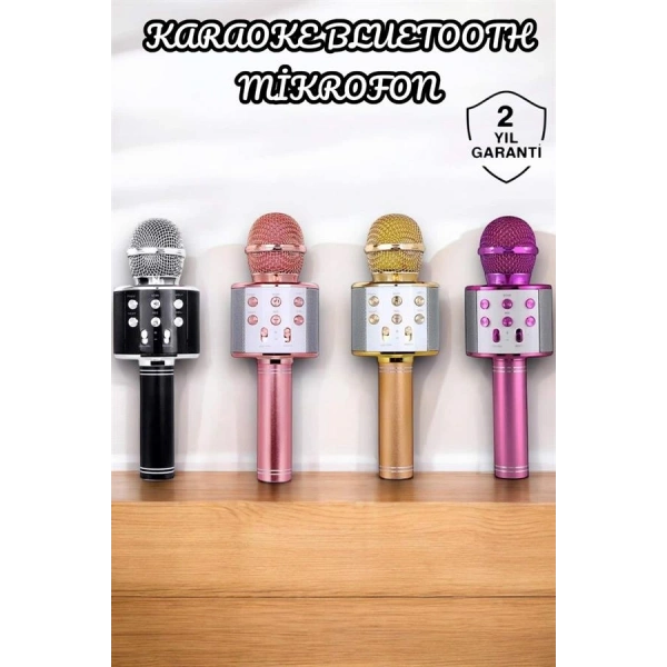 Şarjlı ve Uzun Pil Ömürlü Karaoke Mikrofon USB Bellek Destekli, Profesyonel Ses