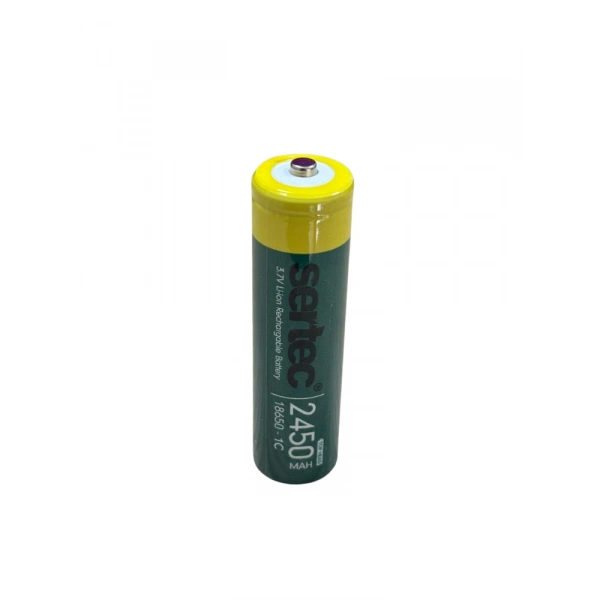 Sertec 18650 3.7V 2450 Mah 1C Li-ion Şarjlı Pil Başlı