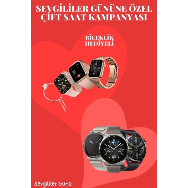 Sevgiliye Özel Yeni Nesil Akıllı Saat Çiftlere Özel Kampanya Çift Saatleri