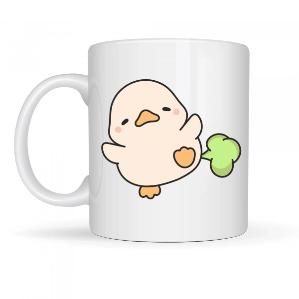 Sevimli Civciv Tasarımlı Porselen Kupa MODEL 90 – Eğlenceli, Tatlı ve Neşe Dolu Kahve Kupası