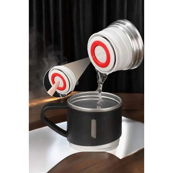 Şık ve Dayanıklı 3 Bardaklı Termos Seti Uzun Süre Isı Koruma Özellikli