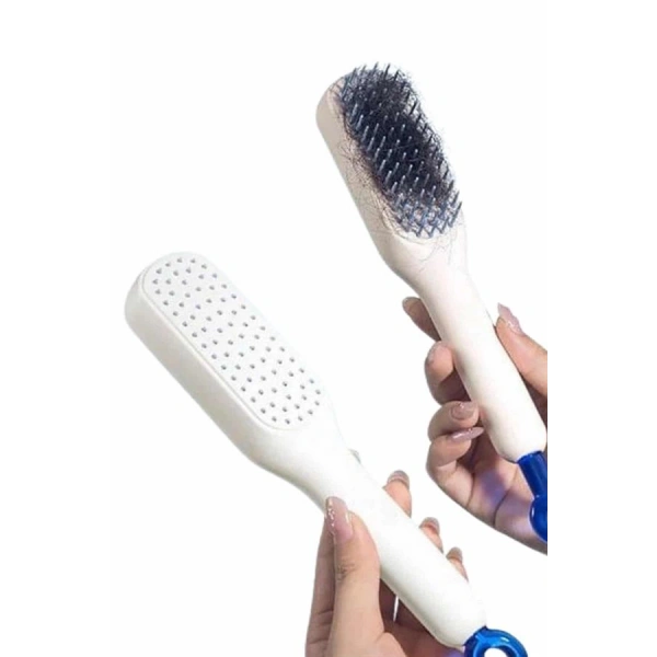 Silikon Yumuşak Sıkı Dişli Sihirli Geri Çekilebilir Tarak Kendini Temizleyen Saç Fırçası