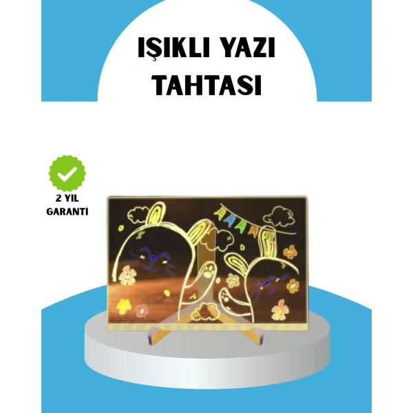 Silinebilir LED Mesaj Tahtası 7 Renkli Kalem Dahil