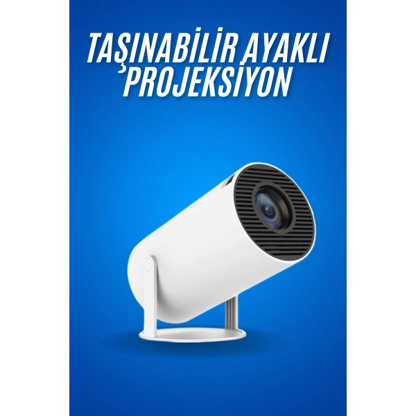 Sinema Projektörü Android HDMI USB WİFİ Ses Çıkışlı Ayaklı Projeksiyon Taşınabilir