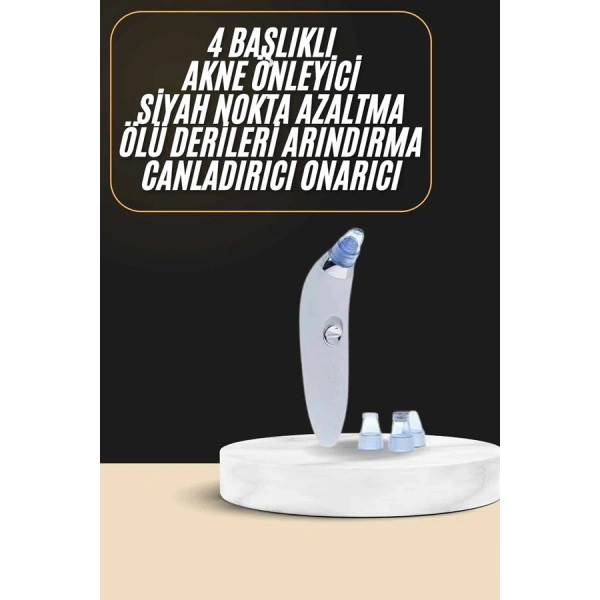Siyah Nokta Temizleme Cihazı 4 Başlıklı Vakumlu Pilli Ölü Deri Arındırma