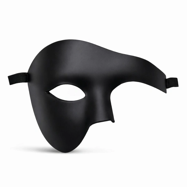 Siyah Yarım Erkek Maske – Phantom Parti & Balo Maskesi