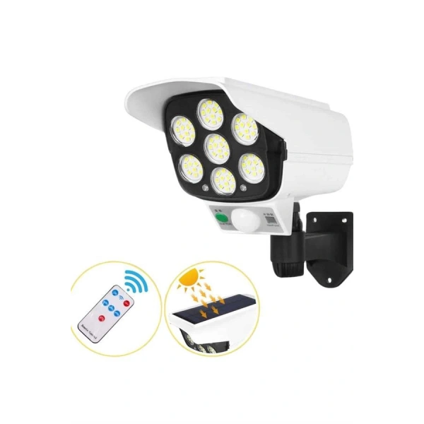 Solar Bahçe Aydınlatması Hareket Sensörlü Uzaktan Kumandalı Kamera Görünümlü