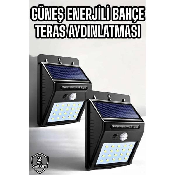 Solar Güneş Enerji Panelli Sensörlü Lamba Enerji Tasarruflu