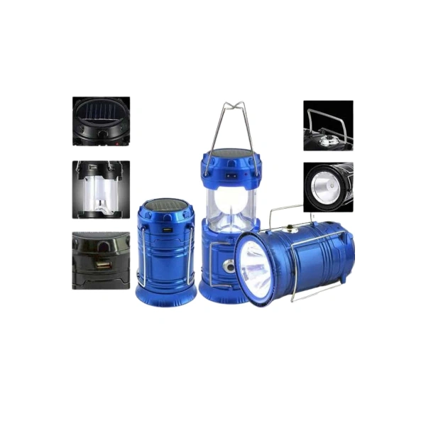 Solar Şarjlı Kamp Lambası Güneş Enerjili Kızaklı Kamp Feneri Çadır Feneri Led Işıldak