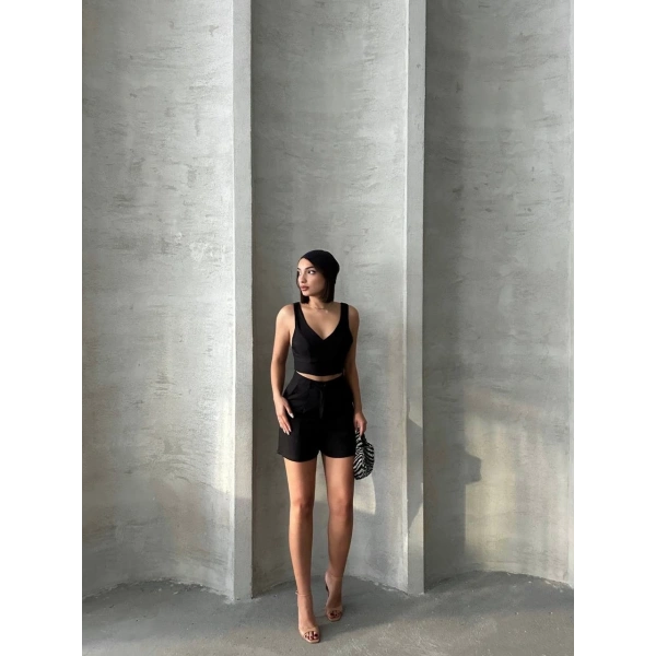 Şortlu keten takım s255014