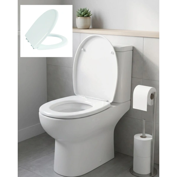 Standart Klozet Kapağı Kolay Montaj Dayanıklı Plastik Universal Uyumlu Tasarım