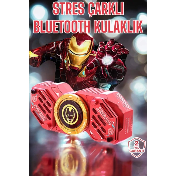 Stres Çarklı Bluetooth Kulaklık Kablosuz Kırmızı Yüksek Ses Kaliteli