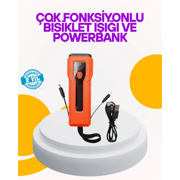 Su Geçirmez Bisiklet Işığı 5000 mAh Powerbankli Ön Far