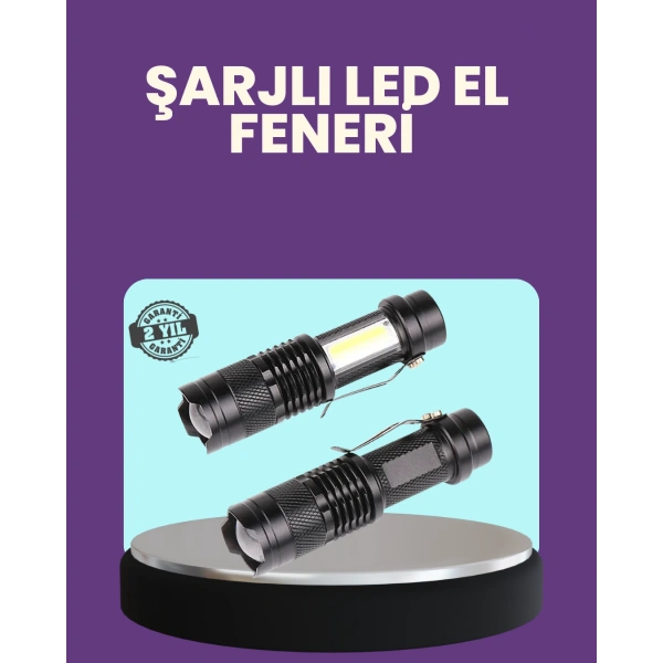 Suya Dayanıklı 4 Modlu Mini LED El Feneri