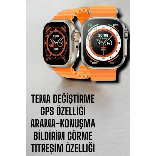 Suya ve Toza Dayanıklı 45 MM Akıllı Saat Bildirim ve Cevapsız Çağrı Görüntüleme