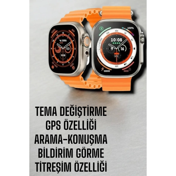 Suya ve Toza Dayanıklı 45 MM Akıllı Saat Bildirim ve Cevapsız Çağrı Görüntüleme