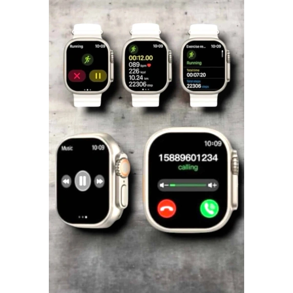 Suya ve Toza Dayanıklı 45 MM Akıllı Saat Bildirim ve Cevapsız Çağrı Görüntüleme