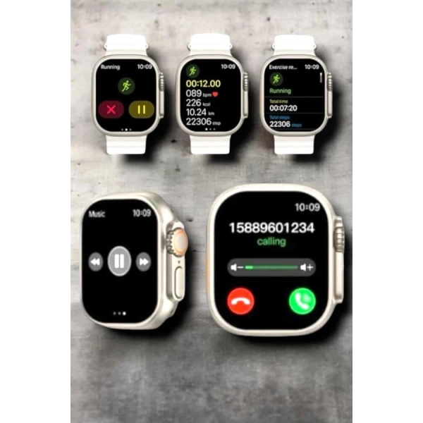 Suya ve Toza Dayanıklı 45 MM Akıllı Saat Bildirim ve Cevapsız Çağrı Görüntüleme