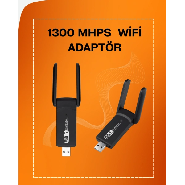 Tak-Çalıştır Özellikli Çift Bant WiFi Adaptör – 1200 Mbps