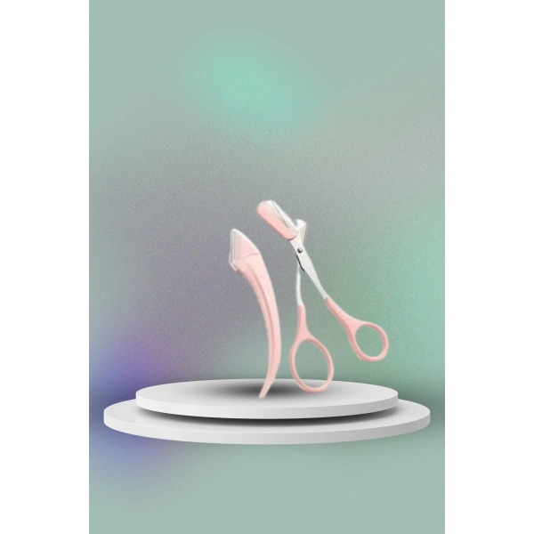 Taraklı Kaş Bıyık Makası Ve Kaş Ustura Seti Kaş Bıyık Tüy Alma Epilasyon Aleti 2li Set