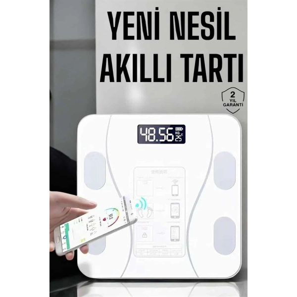 Tartı Baskül Dijital Elektronik Tartı Vücut Analiz Wifi Akıllı Yağ Ölçer