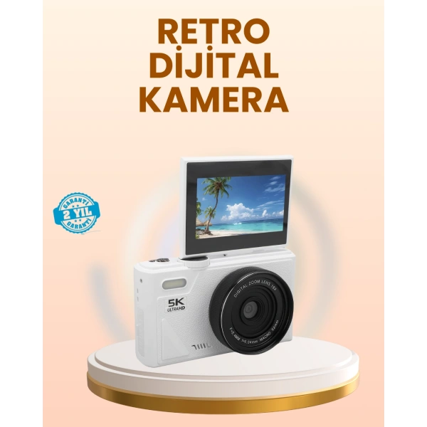 Taşınabilir 5K UHD Fotoğraf ve Video Kamera Otofokus WiFi