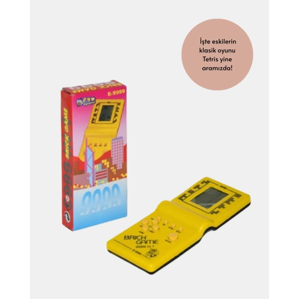 Taşınabilir El Aterisi Gameboy – Klasik Tetris Oyunu, Pil ile Çalışan Mini El Konsolu