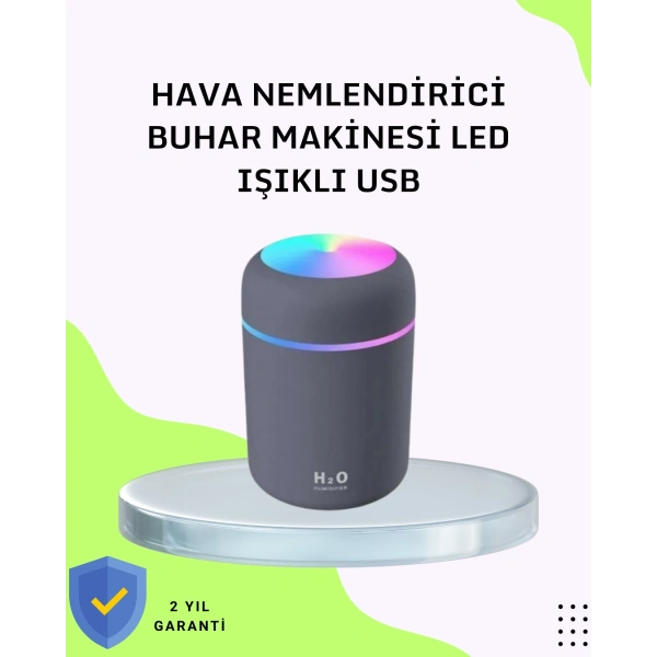 Taşınabilir Hava Nemlendirici – Renkli Işık ve USB Bağlantı