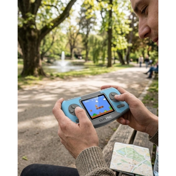 Taşınabilir Klasik Oyun Konsolu TV Bağlantılı Dahili Oyunlu Şarjlı Game Console