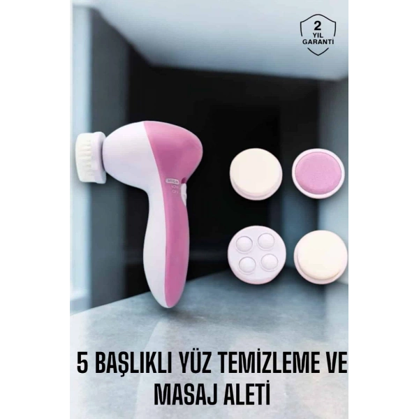 Taşınabilir Yüz Temizleme Cihazı Masaj, Peeling, Temizlik 5 Başlıklı