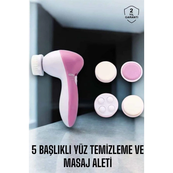 Taşınabilir Yüz Temizleme Cihazı Masaj, Peeling, Temizlik 5 Başlıklı