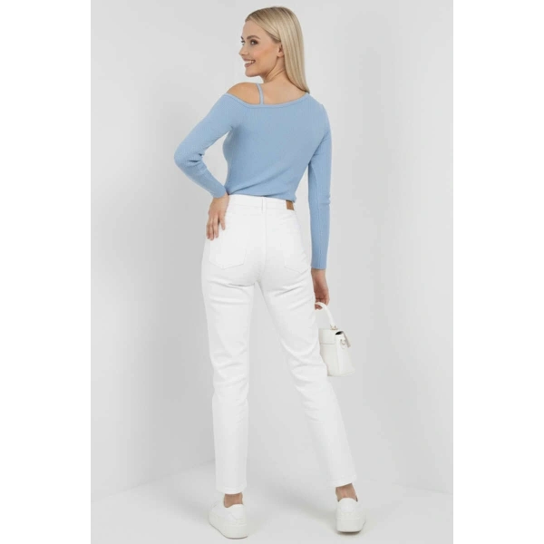 Tek Omuz İpli Bluz mavi t4328